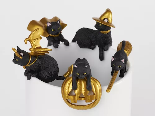 SALE❤NO.978❤猫  ハロウィン❤レジンへアゴム ブローチ ふちねこ、初のコスプレ！ハロウィンバージョン配布開始 - にゃんこ